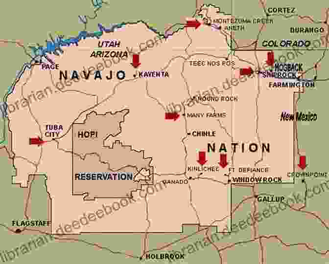 A Map Of The Navajo Nation, A Vast Territory That Spans Parts Of Arizona, New Mexico, And Utah. Death At Rainy Mountain (A Tay Bodal Mystery 1)