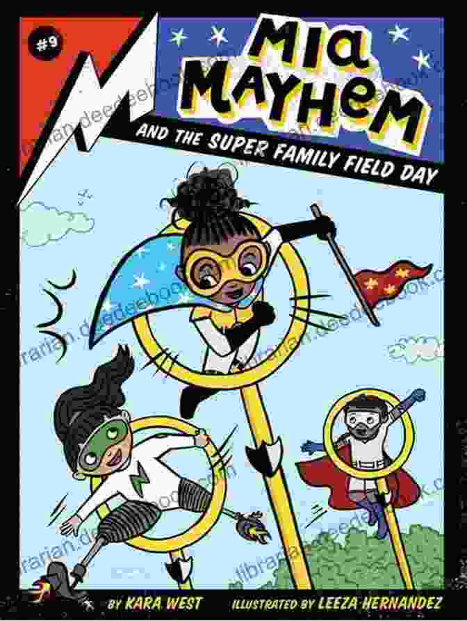 A Page From The Comic Book 'Mia Mayhem And The Super Family Field Day', Showcasing The Vibrant Artwork Mia Mayhem And The Super Family Field Day